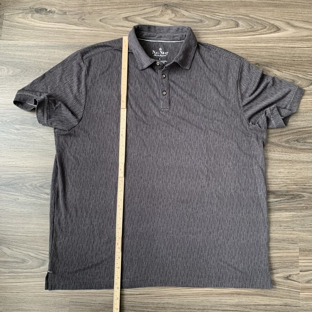 Nat Nast Luxury Originals Men's‎ L Shirt Short Sleeve Gray Black AOP - Picture 7 of 7